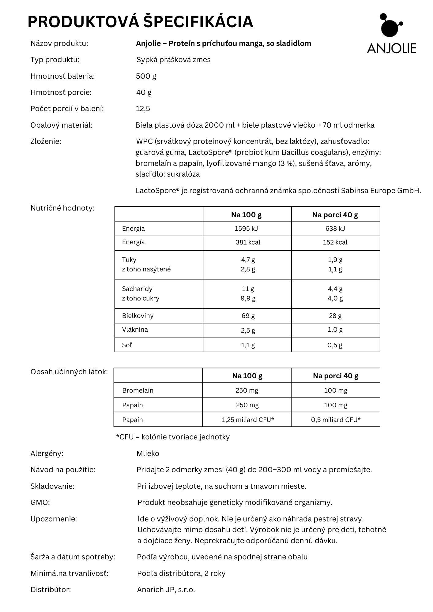 Protein MANGO SK - hotovo